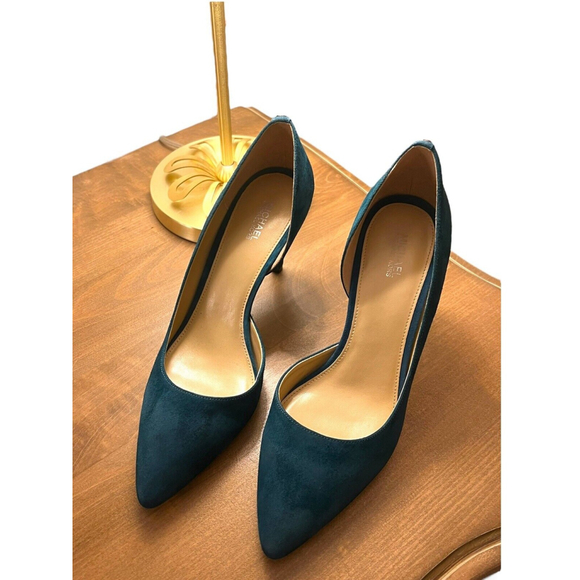 MICHAEL Michael Kors DOROTHY FLEX D'ORSAY Pumps LUXE TEAL Suede 9M 9 - Picture 3 of 8